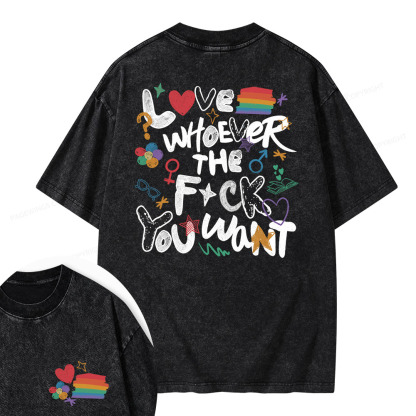 Pagewings Love Whoever The F*ck You Want Unisex Washed T-shirt