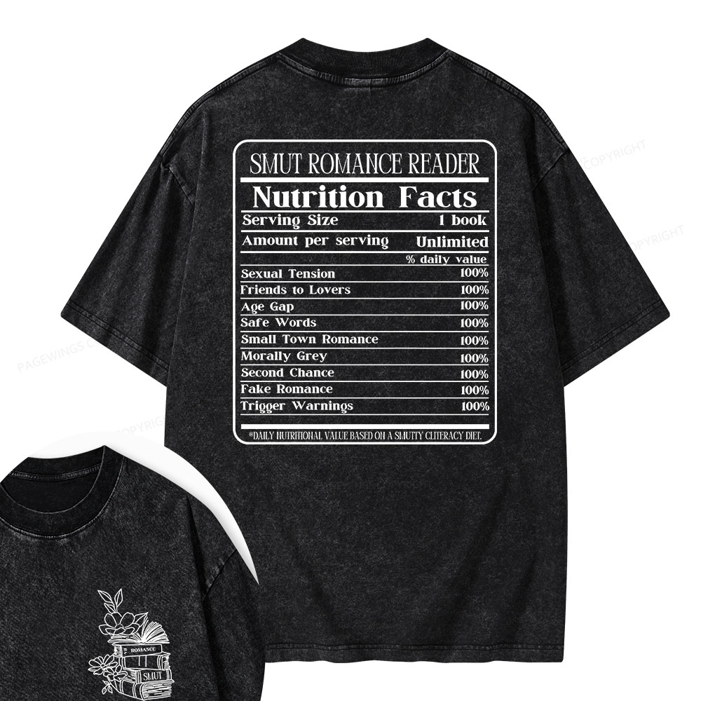 Pagewings Smut Romance Reader Unisex Washed T-shirt