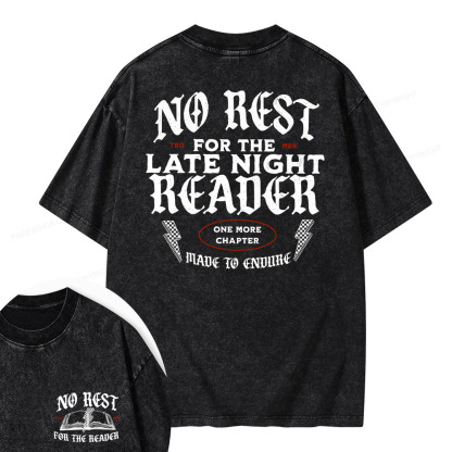Pagewings No Rest For The Late Night Reader Unisex Washed T-shirt