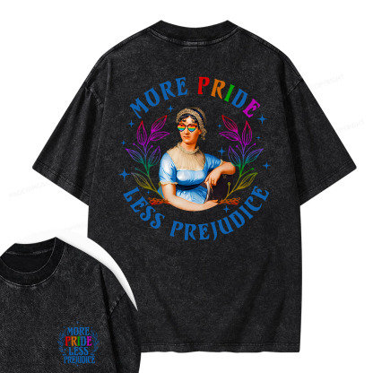 Pagewings More Pride Less Prejudice Equal Rights Unisex Washed T-shirt