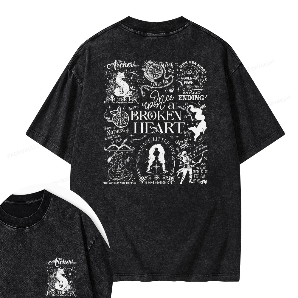 Pagewings The Archer And The Fox Unisex Washed T-shirt