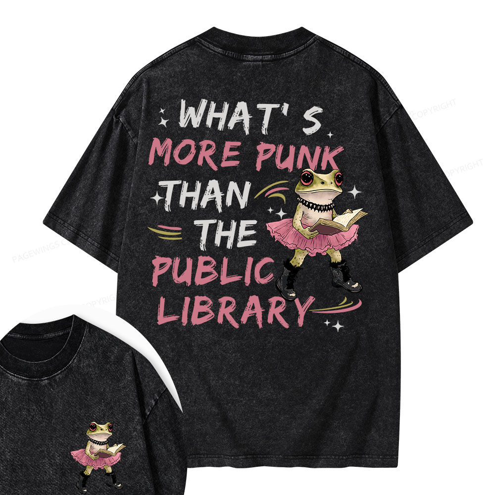 Pagewings What's More Punk Than The Public Library Unisex Washed T-shirt