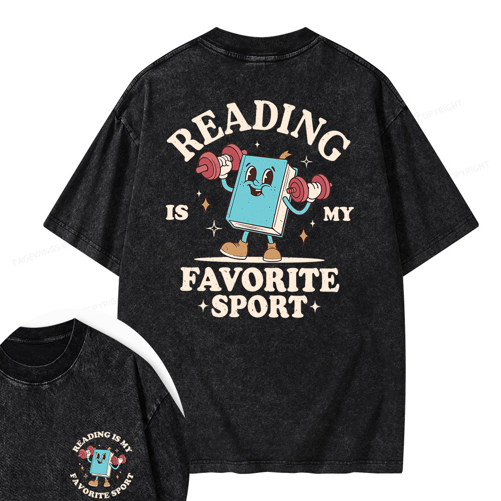 Pagewings Reading Is My Favorite Sport Unisex Washed T-shirt