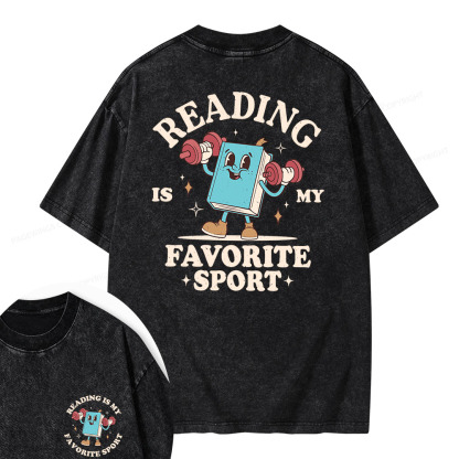 Pagewings Reading Is My Favorite Sport Unisex Washed T-shirt