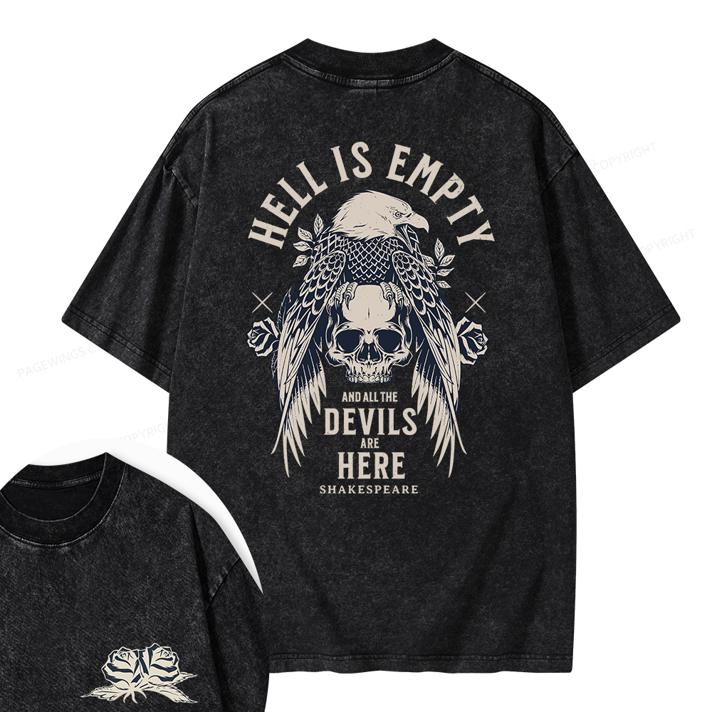 Pagewings Hell Is Empty And All The Devils Are Here Unisex Washed T-shirt