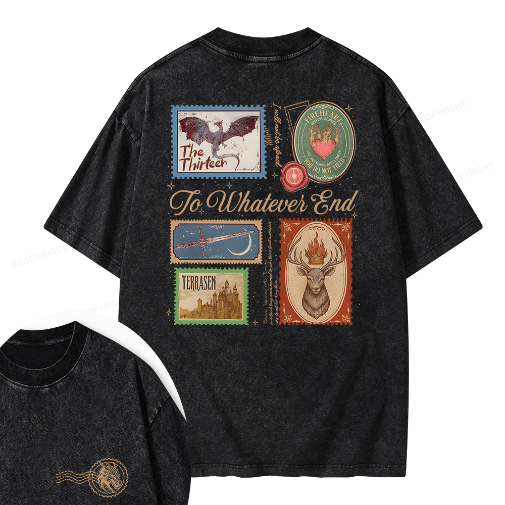 Pagewings To Whatever End Unisex Washed T-shirt