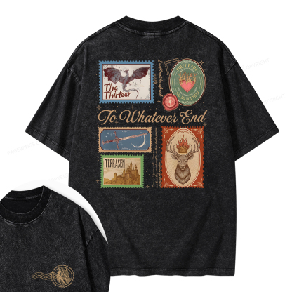 Pagewings To Whatever End Unisex Washed T-shirt