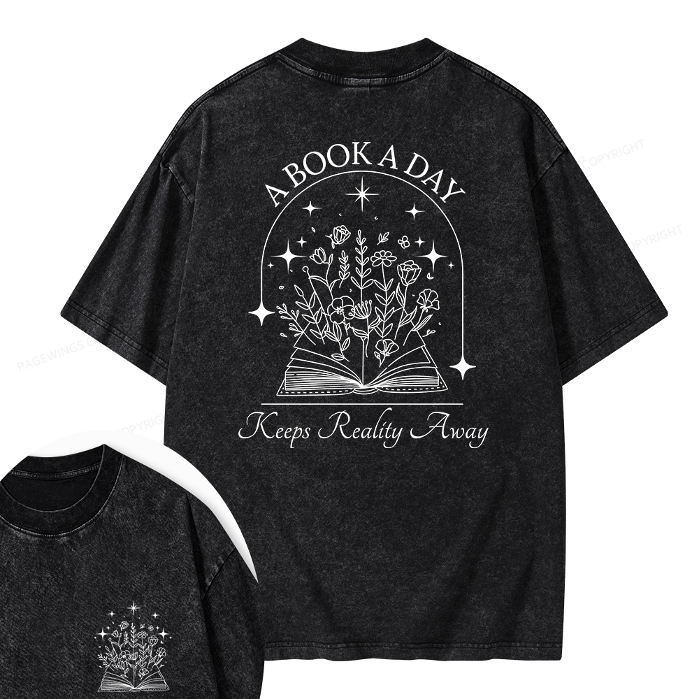 Pagewings A Book a Day Unisex Washed T-shirt
