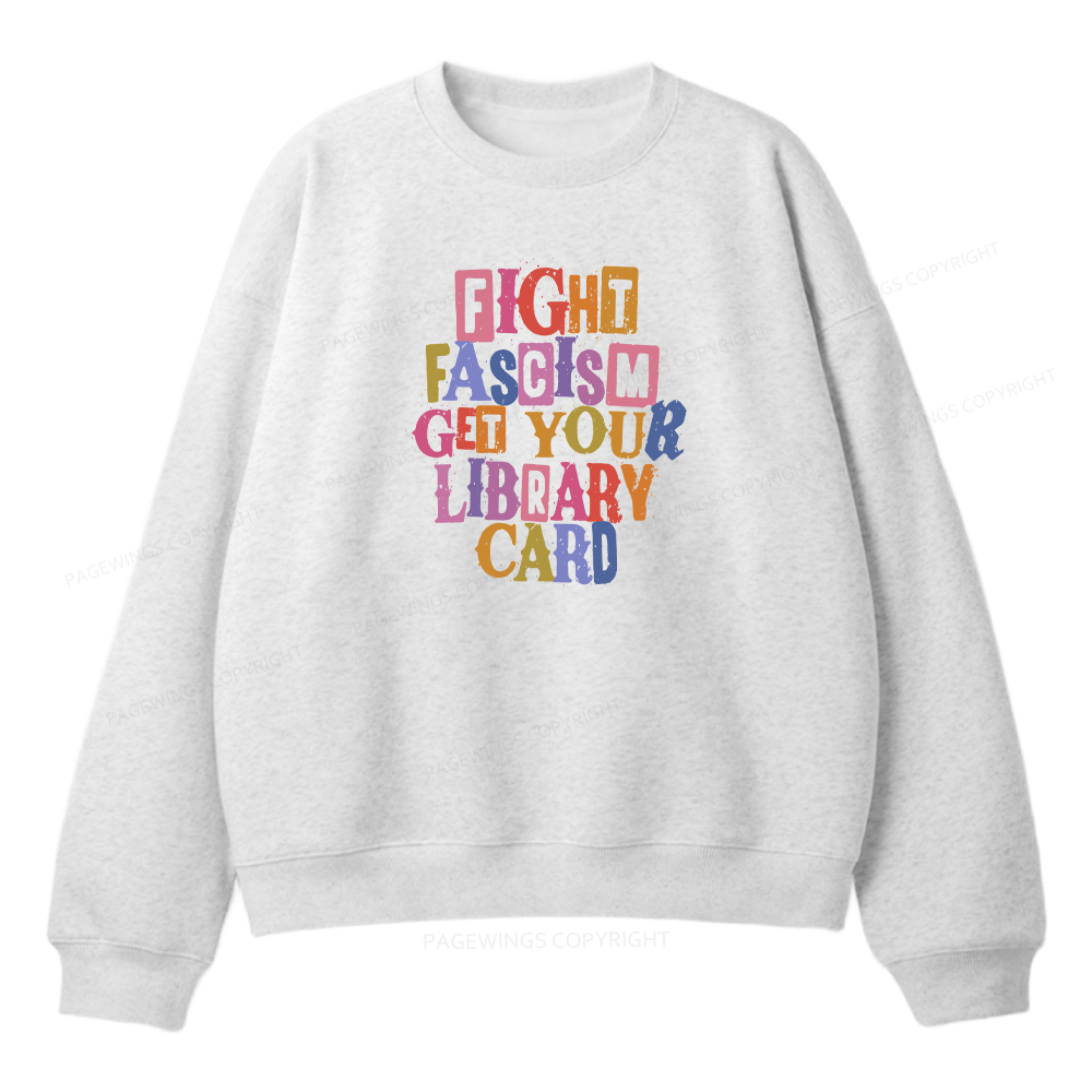 Pagewings Get Your Library Card Unisex Fleece Sweatshirt Set 