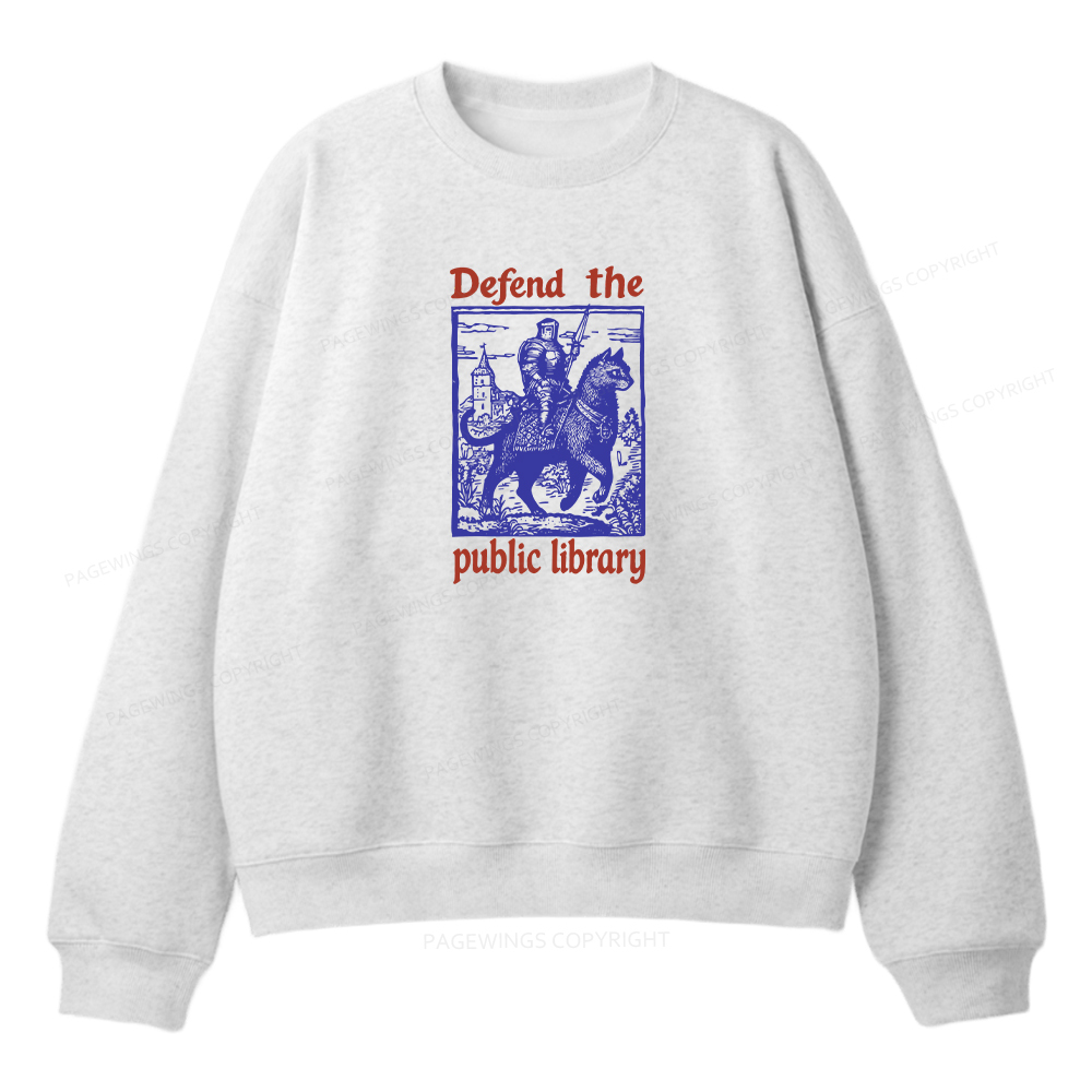 Pagewings Defend the Public Library Unisex Fleece Sweatshirt Set 