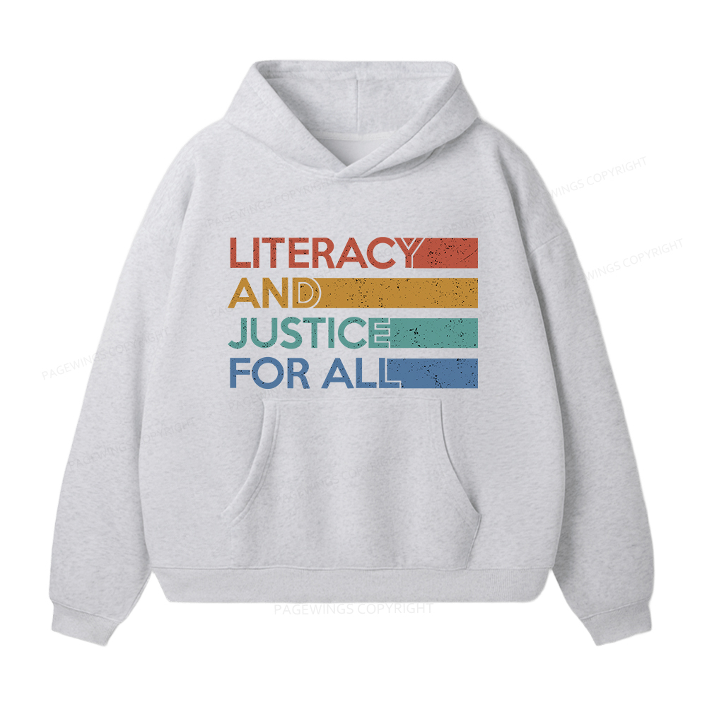 Pagewings Literacy and Justice For All Unisex Fleece Hoodie Set