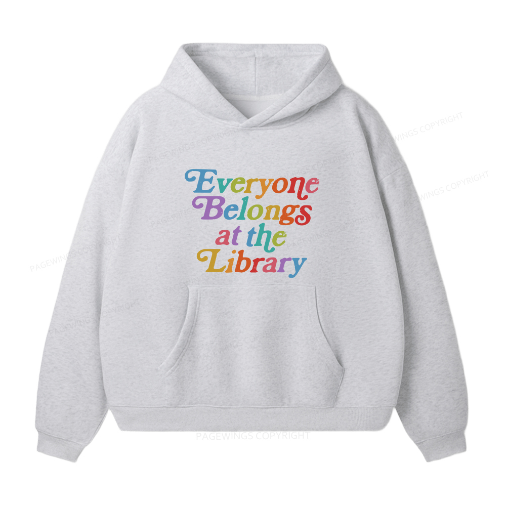 Pagewings Everyone belongs at the library Unisex Fleece Hoodie Set