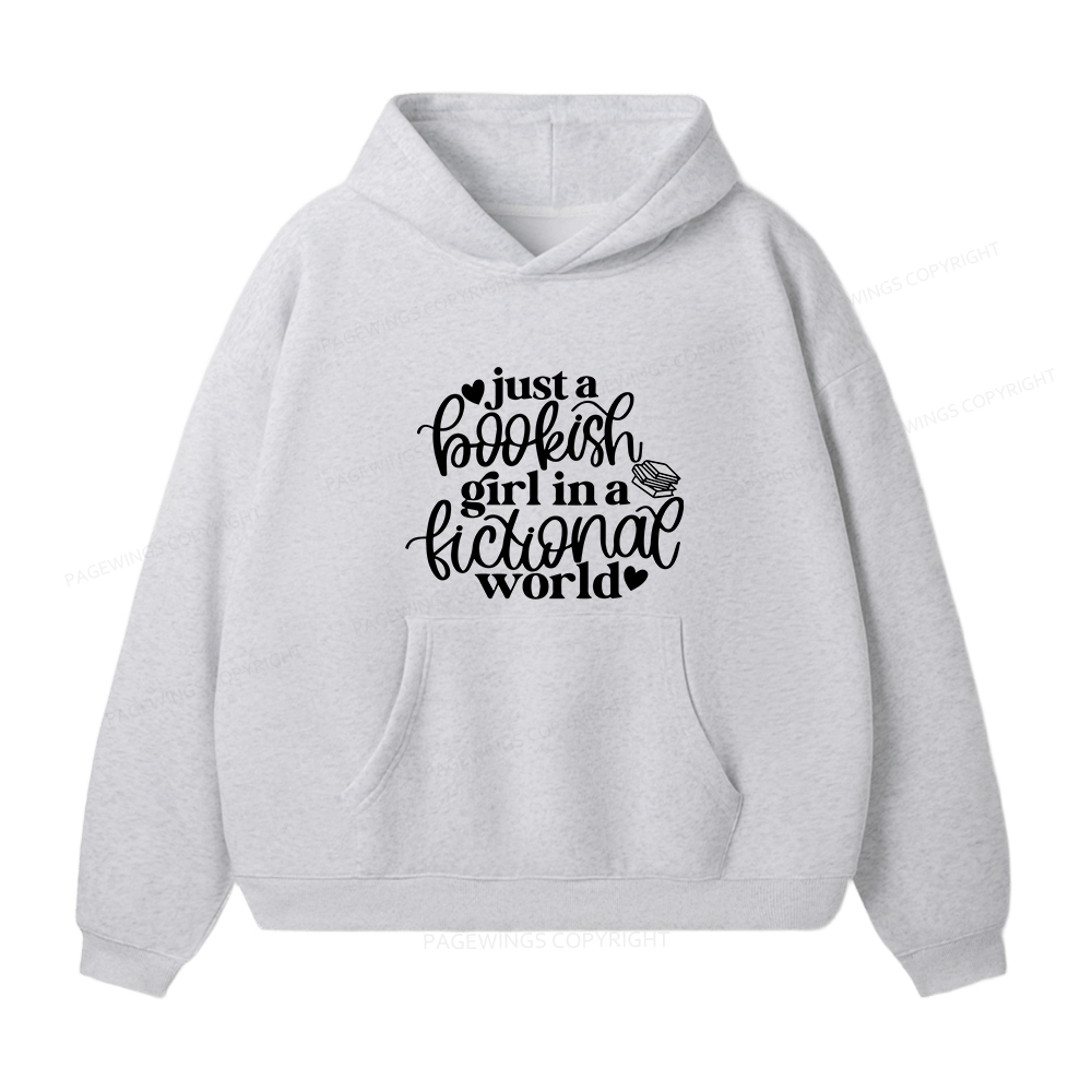 Pagewings Just A Bookish Girl In A Fictional World Unisex Fleece Hoodie Set