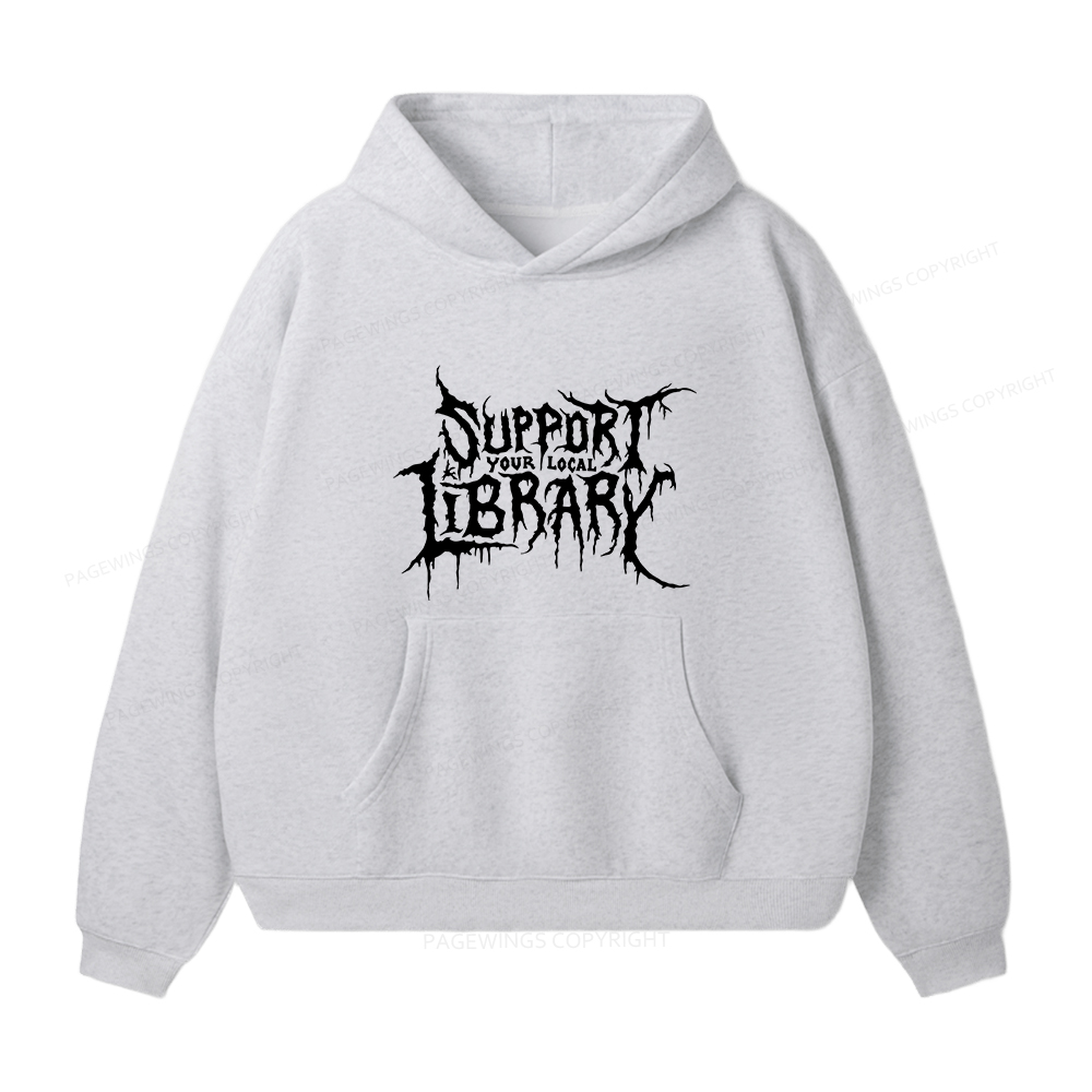 Pagewings Support Your Local Library Unisex Fleece Hoodie Set