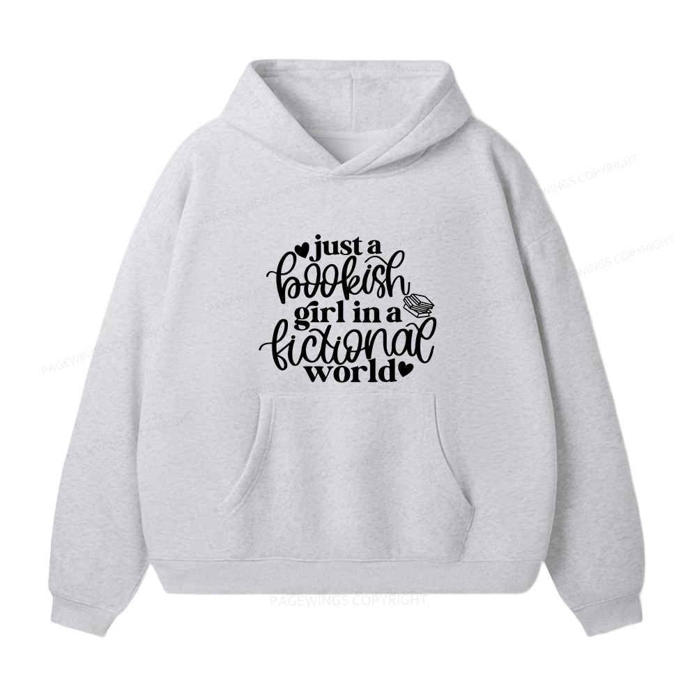 Pagewings Just A Bookish Girl In A Fictional World Unisex Fleece Hoodie Set