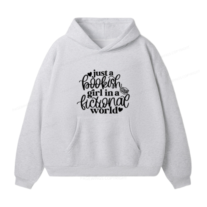 Pagewings Just A Bookish Girl In A Fictional World Unisex Fleece Hoodie Set