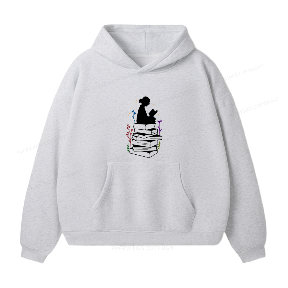 Pagewings Girl Reading Unisex Fleece Hoodie Set