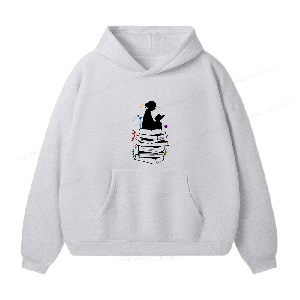Pagewings Girl Reading Unisex Fleece Hoodie Set