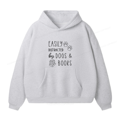 Pagewings Dogs And Books Unisex Fleece Hoodie Set