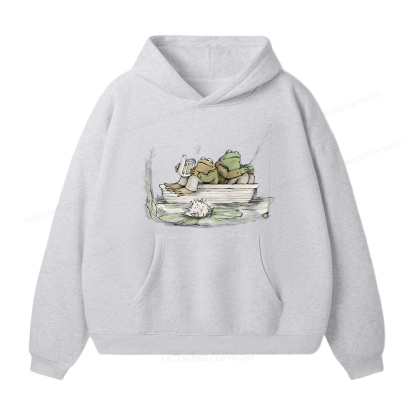 Pagewings Frog Reading Unisex Fleece Hoodie Set