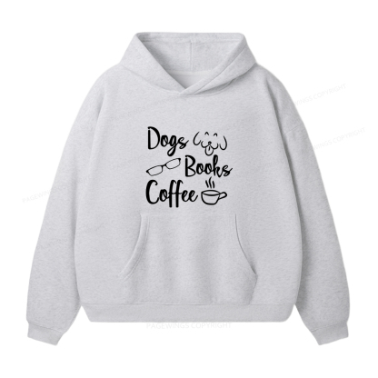 Pagewings Dogs Books Coffee Unisex Fleece Hoodie Set