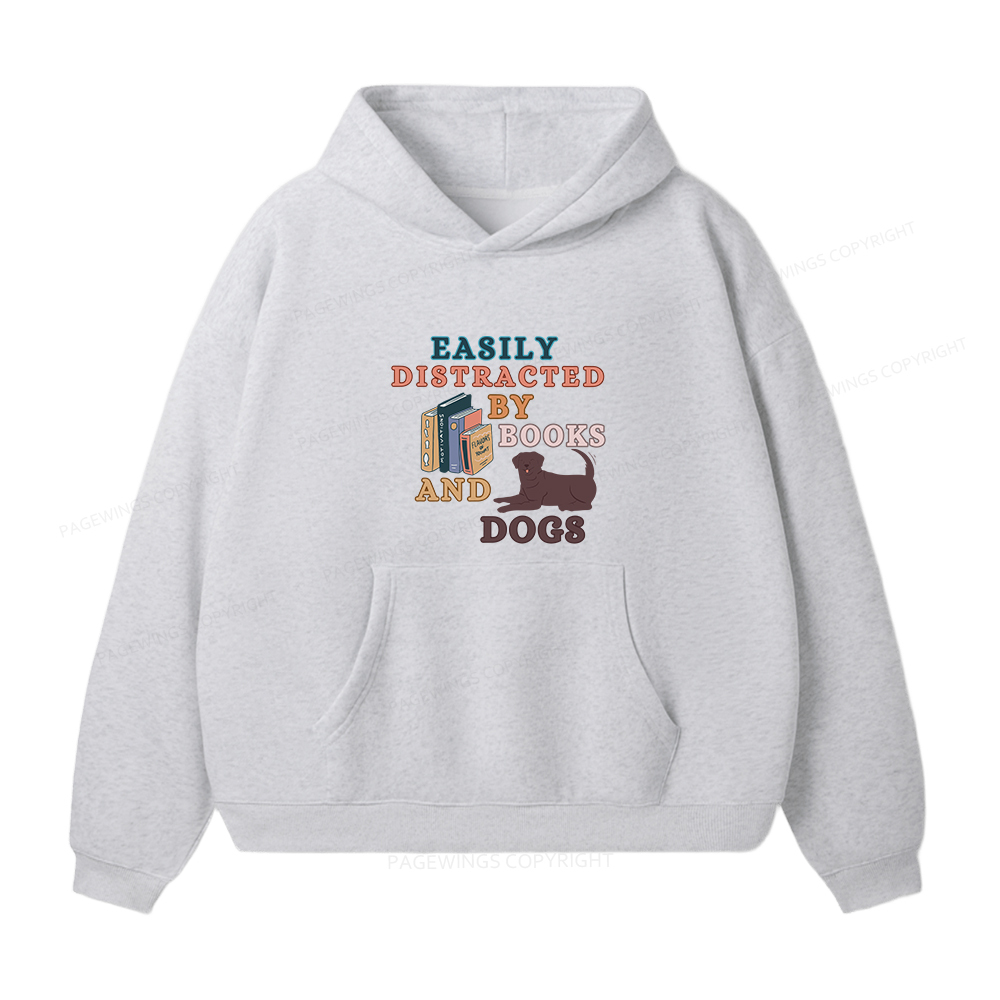 Pagewings Easily Distracted By Books And Labrador Unisex Fleece Hoodie Set