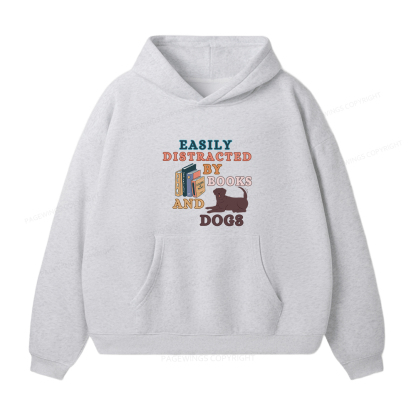 Pagewings Easily Distracted By Books And Labrador Unisex Fleece Hoodie Set