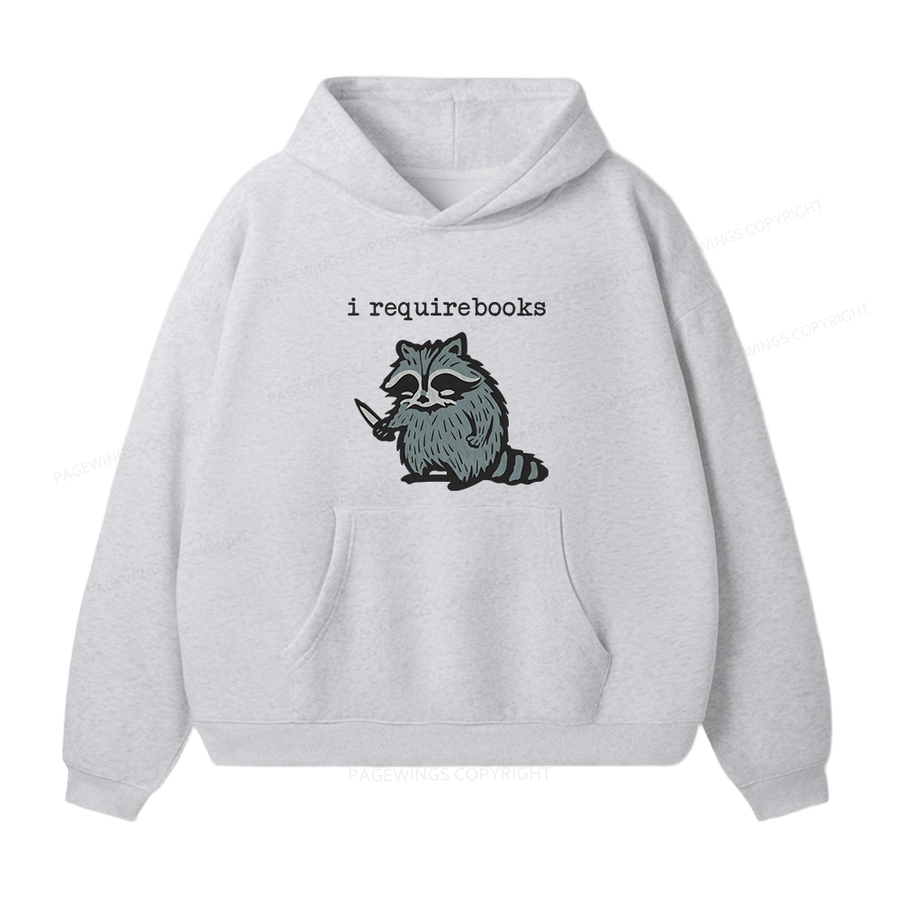 Pagewings I Require Books Unisex Fleece Hoodie Set