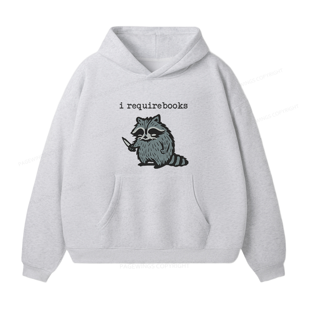 Pagewings I Require Books Unisex Fleece Hoodie Set