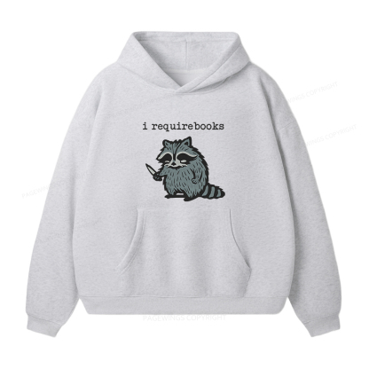 Pagewings I Require Books Unisex Fleece Hoodie Set
