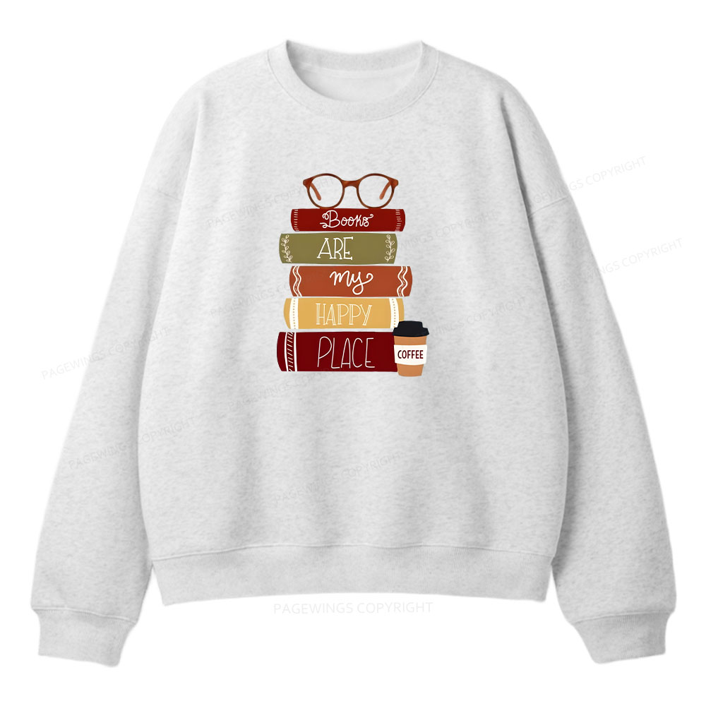 Pagewings Books are My Happy Place Unisex Fleece Sweatshirt Set 