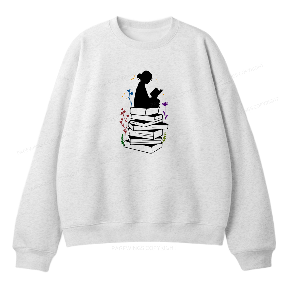 Pagewings Girl Reading Unisex Fleece Sweatshirt Set 