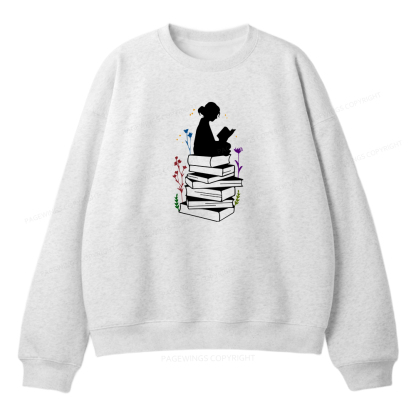 Pagewings Girl Reading Unisex Fleece Sweatshirt Set 