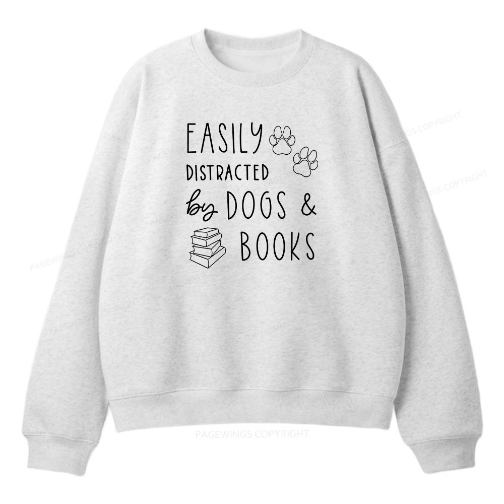 Pagewings Dogs And Books Unisex Fleece Sweatshirt Set 