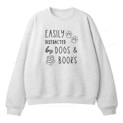 Pagewings Dogs And Books Unisex Fleece Sweatshirt Set 
