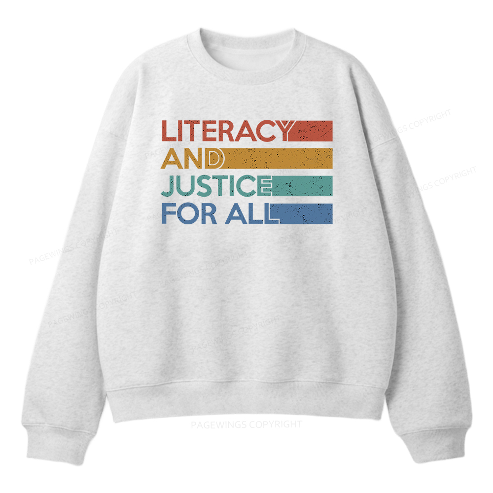 Pagewings Literacy and Justice For All Unisex Fleece Sweatshirt Set 