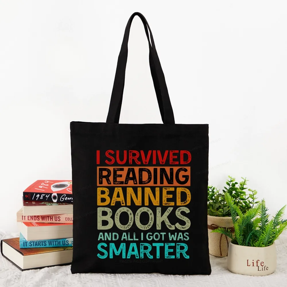 Pagewings I Survived Reading Banned Books And All I Got Was Smarter Tote Bag