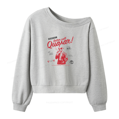 Pagewings Sci Fi Bookish Women Off Shoulder Sweatshirt