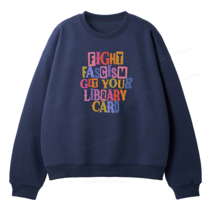 Pagewings Get Your Library Card Unisex Fleece Sweatshirt Set 