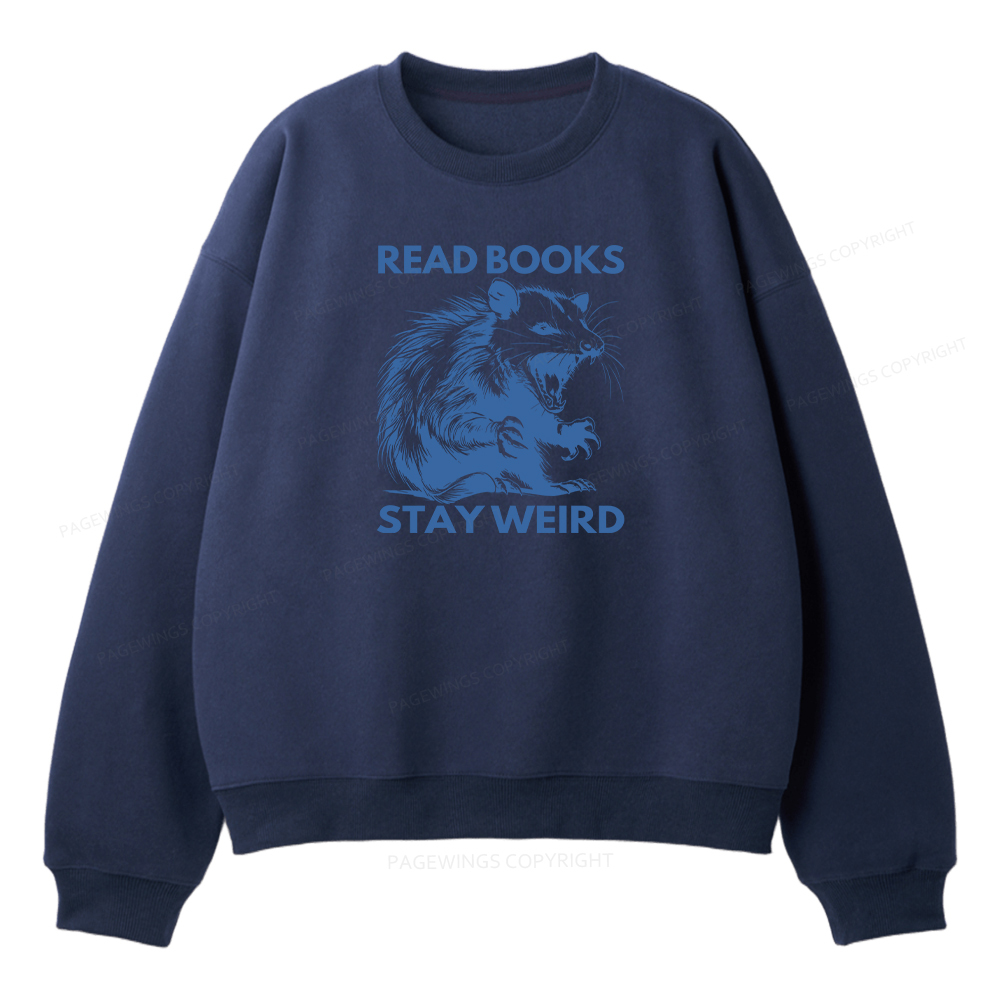Pagewings Read Books Stay Weird Unisex Fleece Sweatshirt Set 
