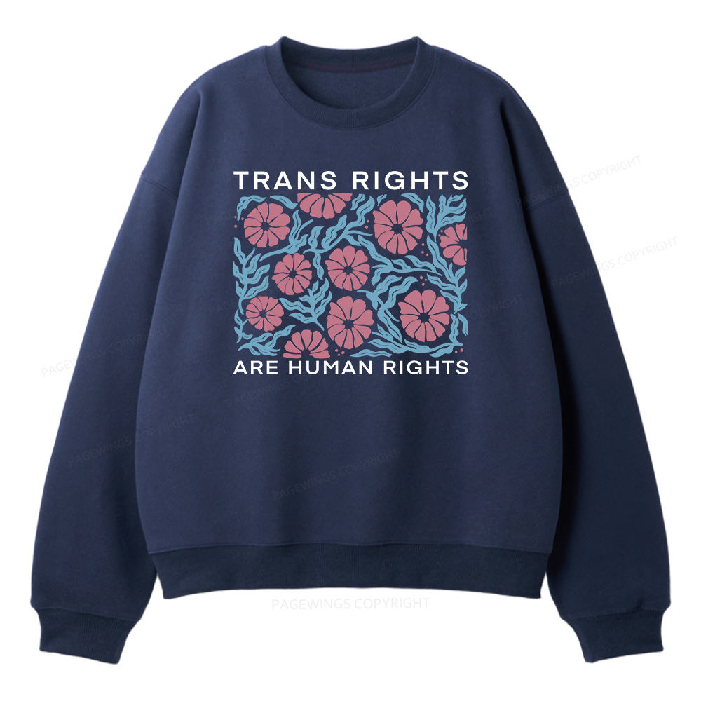 Pagewings Trans Rights Are Human Rights Unisex Fleece Sweatshirt Set 