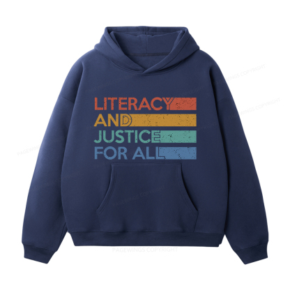 Pagewings Literacy and Justice For All Unisex Fleece Hoodie Set