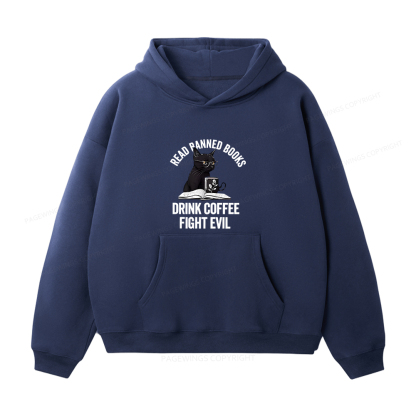Pagewings Read Books Drink Coffee Fight Evil Unisex Fleece Hoodie Set