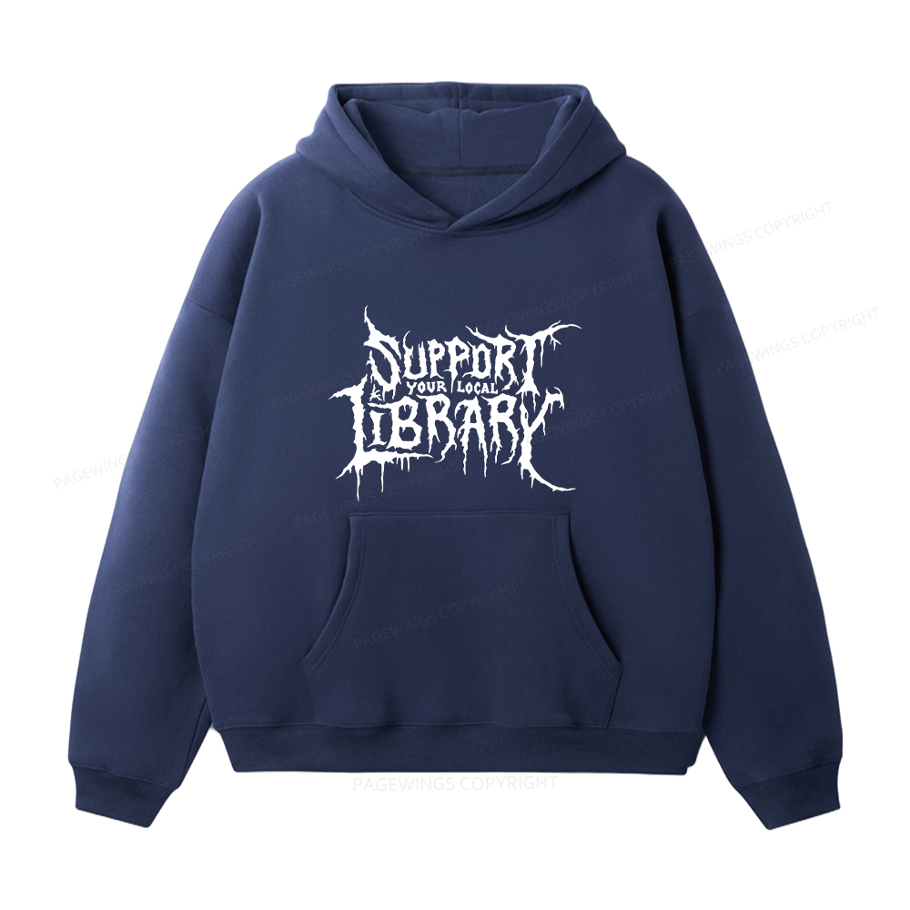 Pagewings Support Your Local Library Unisex Fleece Hoodie Set