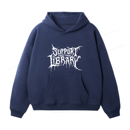 Pagewings Support Your Local Library Unisex Fleece Hoodie Set