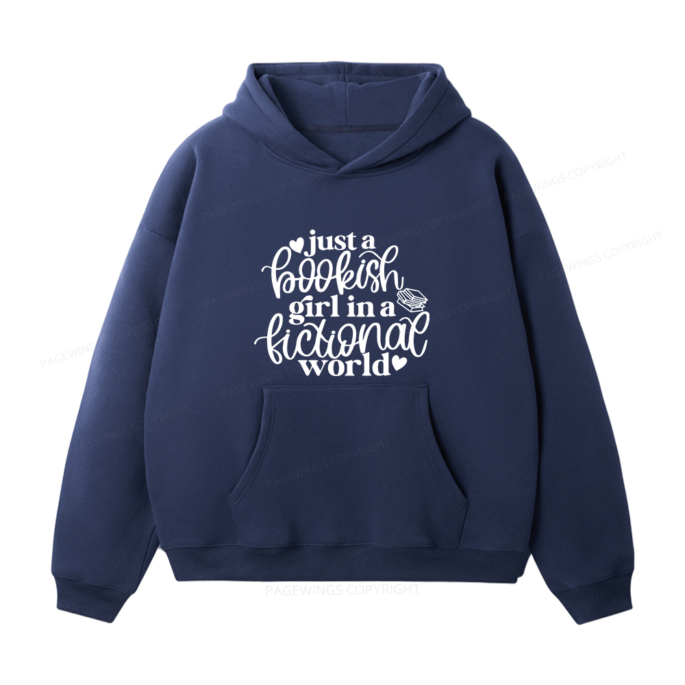 Pagewings Just A Bookish Girl In A Fictional World Unisex Fleece Hoodie Set