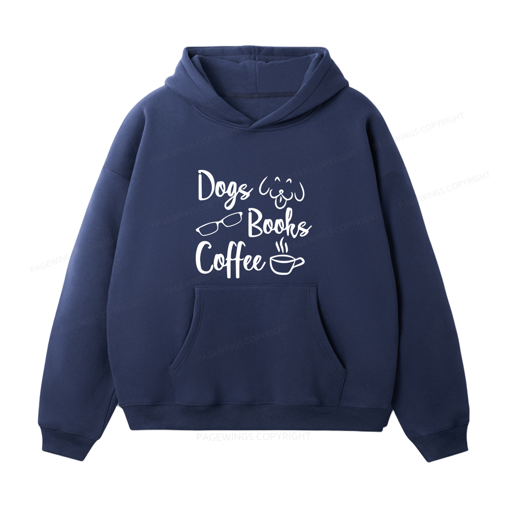 Pagewings Dogs Books Coffee Unisex Fleece Hoodie Set