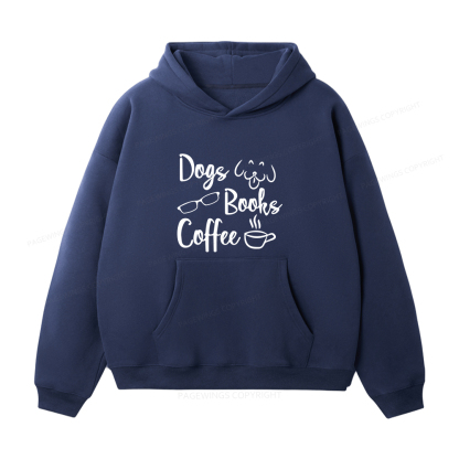 Pagewings Dogs Books Coffee Unisex Fleece Hoodie Set