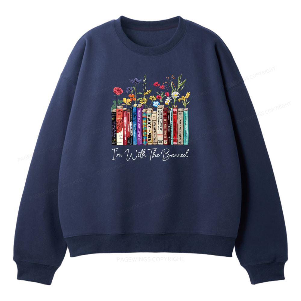 Pagewings  I'm With The Banned Flowers Unisex Fleece Sweatshirt Set 