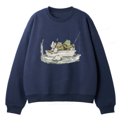 Pagewings Frog Reading Unisex Fleece Sweatshirt Set 